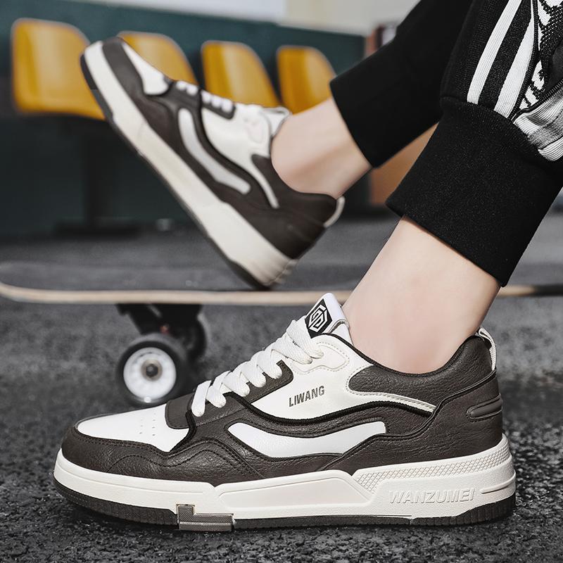 Giày trượt ván nam Giày thông thường giày ngoài trời Sneaker Sneaker Arepable Ren Up Shoes Flat Street Shoes Chaussure Homme Color: White Red Shoe Size: 44