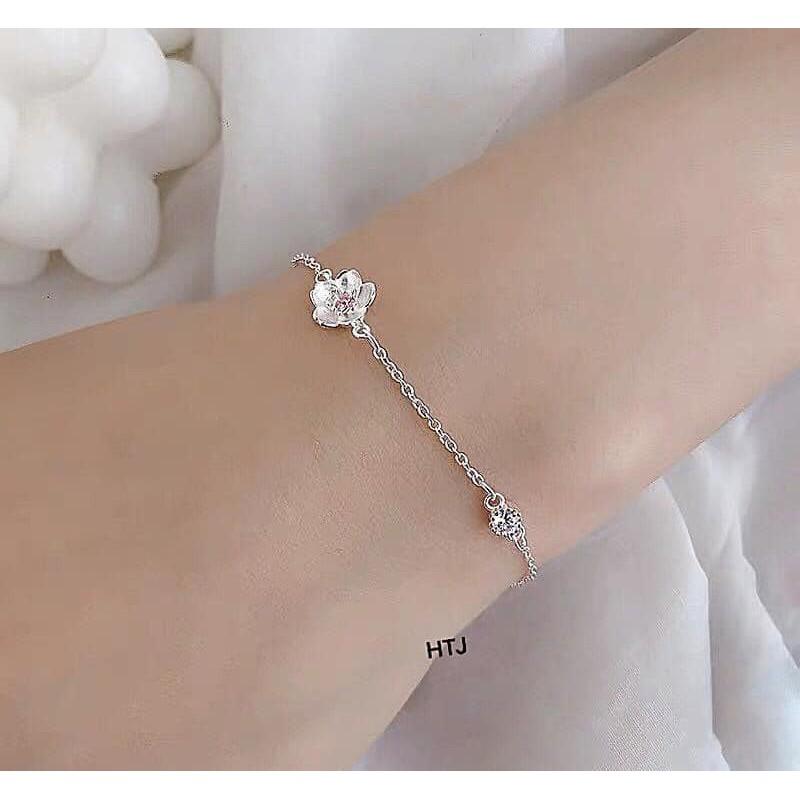 LẮC TAY HOA ĐÀO BẠC TA CAO CẤP