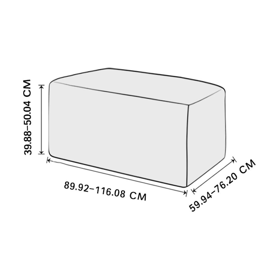 Storage Ottoman Stool Cover Footstool Stretch Grid Slipcover White