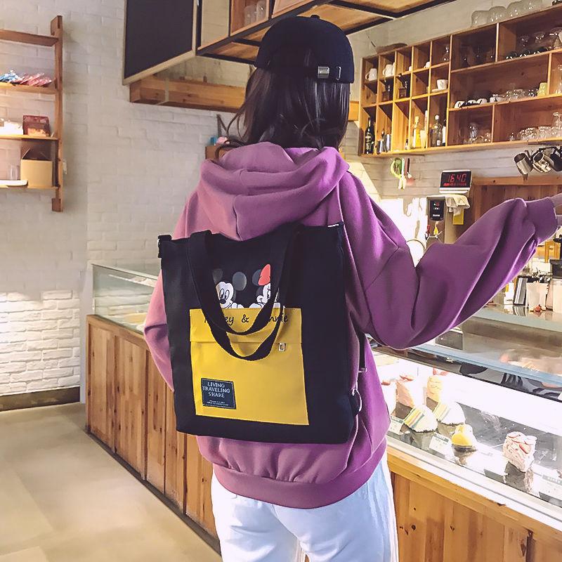2020NewinsNet Red Canvas Bag Female Student Korean Style Messenger Bag Harajuku Style All-match Large Capacity Handbag