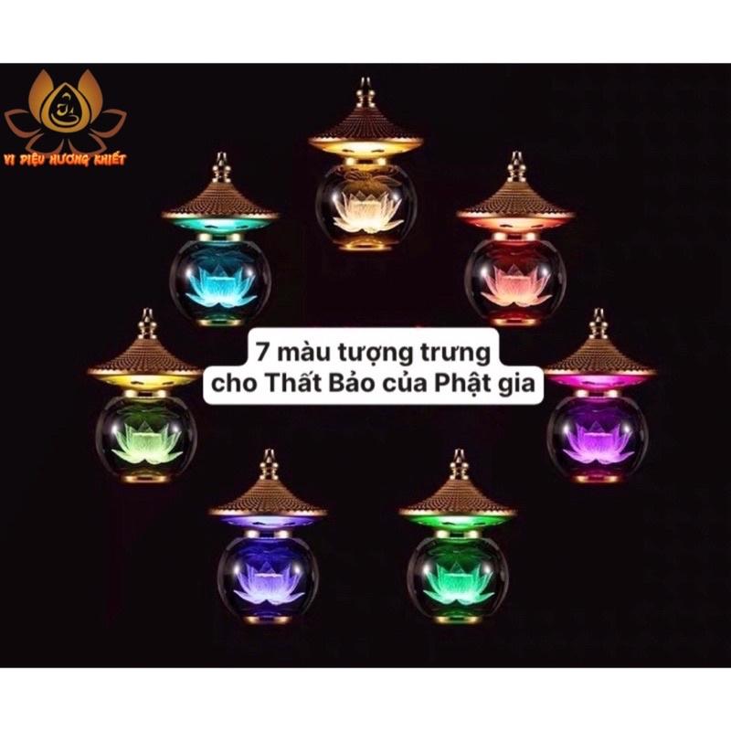 CẶP 2 CÂY ĐÈN LED HOA SEN PHA LÊ THỜ CÚNG TRANG TRÍ