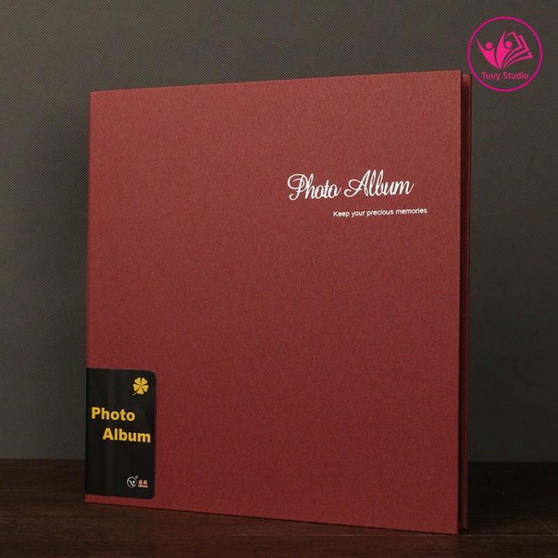 Album ảnh cỡ 27x29 cm có sẵn keo dán bìa giấy da lộn sang trọng