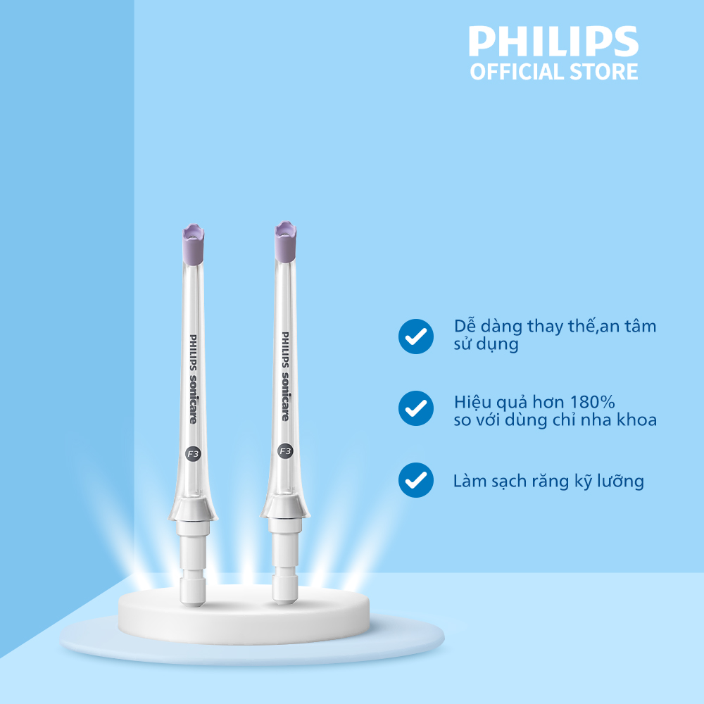 Combo 2 đầu xịt máy tăm nước chính hãng Philips Sonicare HX3062 làm sạch mãng bám, chăm sóc răng miệng