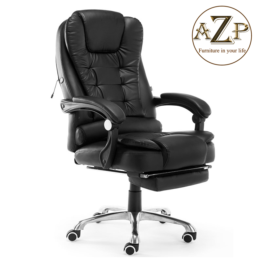 Ghế Giám Đốc, Ghế Văn Phòng  AZP FURNITURE Ergonomic AZP-9123 ĐEN - Nhóm Siêu Êm, Ngả Lưng relax tích hợp Massage