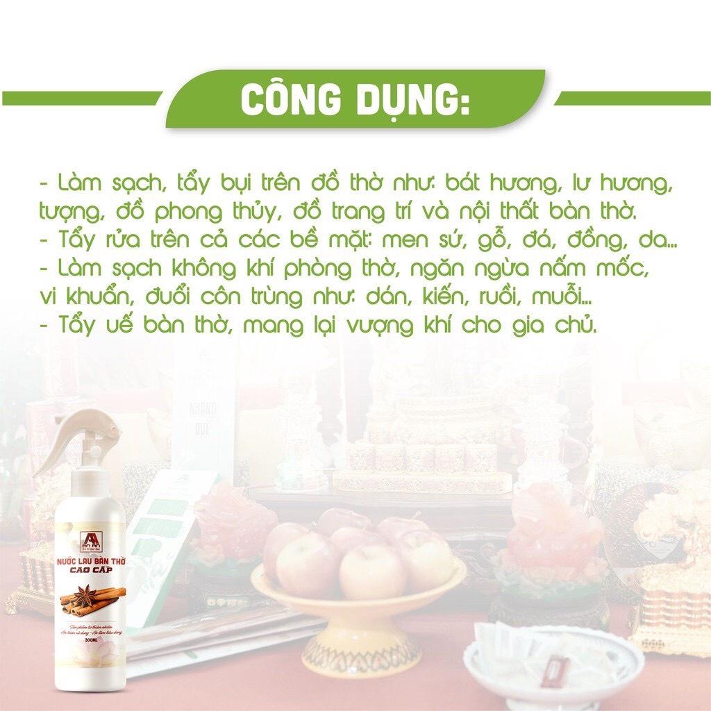 Nước lau bàn thờ cao cấp An An hương Quế 250ml, chuyên dụng lau bàn thờ, tinh chất quế bạch đàn và thảo mộc