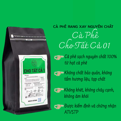 Cà Phê Rang Xay Nguyên Chất - 90S Coffee Vietnam | Cà Phê Cho Tất Cả 01 | Công Thức Phối: Arabica + Robusta | 100% Cà Phê Sạch | Đậm Đà - Đắng Nhẹ