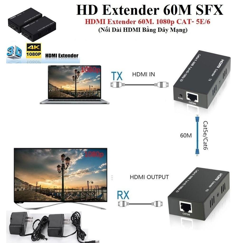 HD Extender 60M SFX (Nối Dài HDMI bằng Dây LAN 60m)