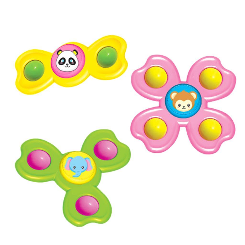 3pcs Suction Cup Top Toy Bathing Toys for Kids Boys Girls animal