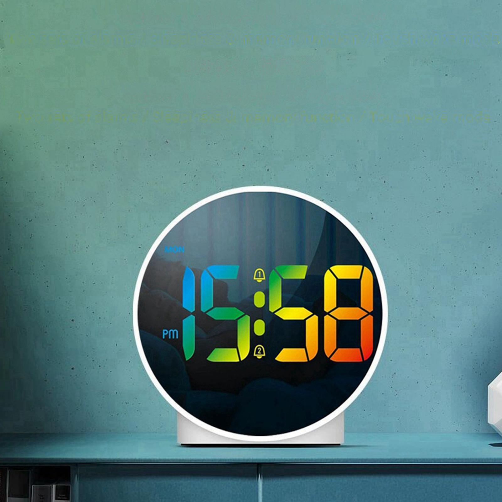 Digital Alarm Clock Table Clock Mirror Desk Clock ,Gift Memory Function Bedroom Bedside Clock LED Digital Table Clocks for Home, Office, Adults
