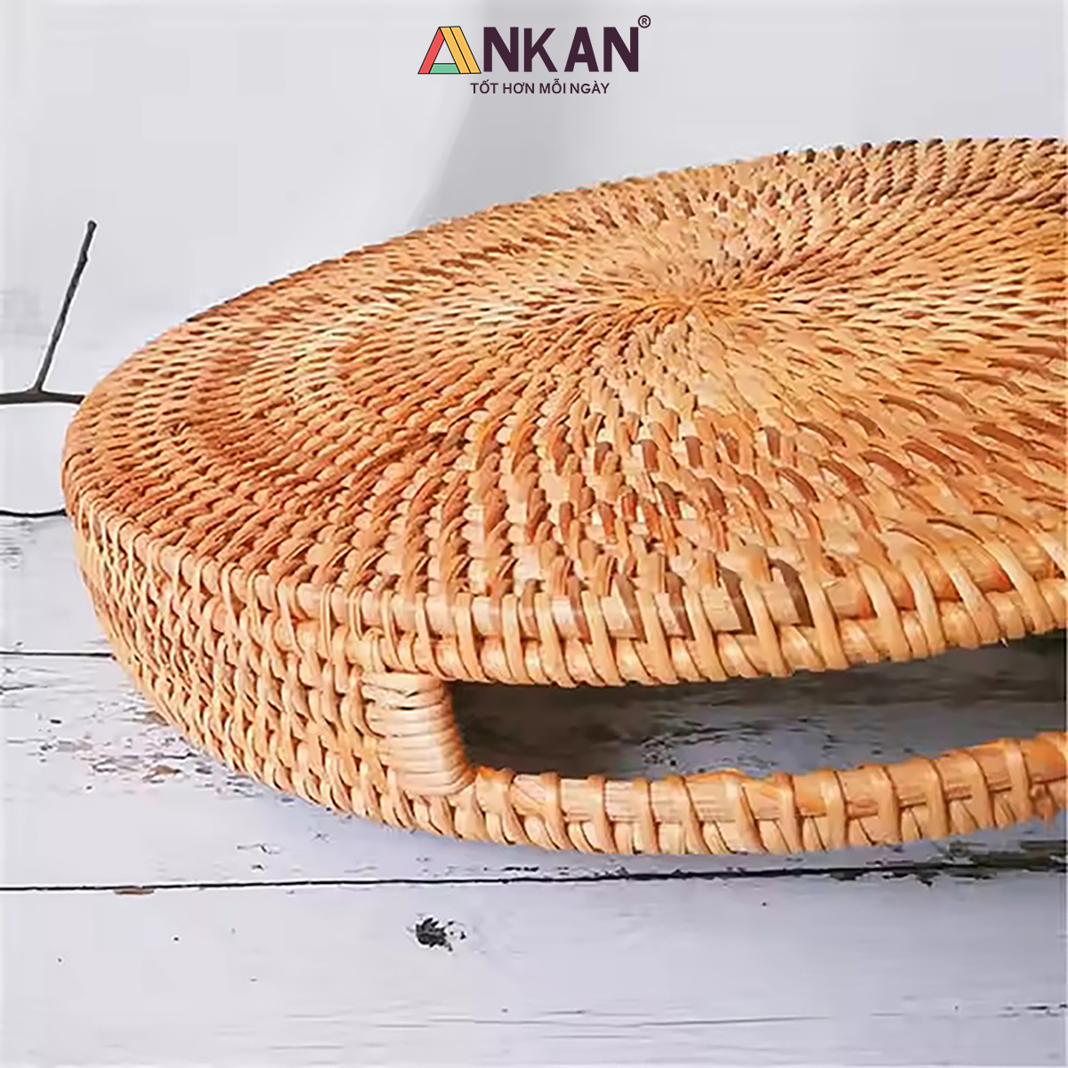 Khay Mây Tròn Đựng Trái Cây, Đồ Ăn, Decor Nhà Bếp – Khay Mây Tre Đan Thủ Công Cao Cấp ANKAN