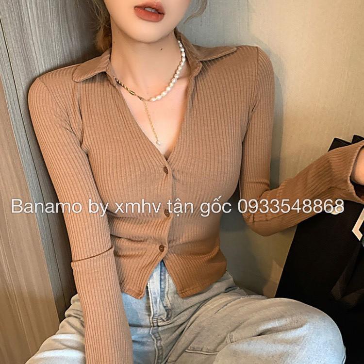 Áo len khuy trước cổ V trendy thời trang 349