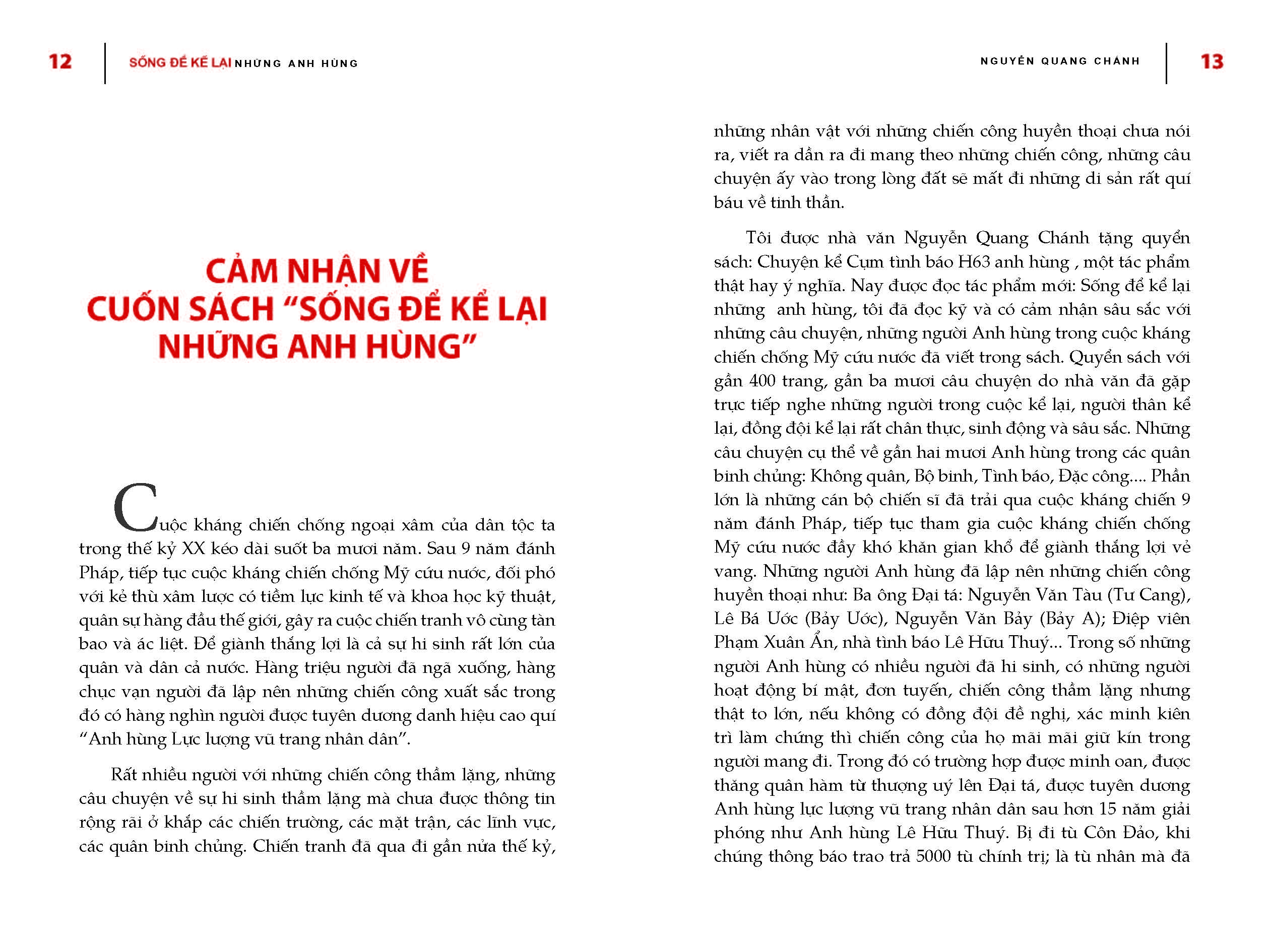 SỐNG ĐỂ KỂ LẠI NHỮNG ANH HÙNG - Câu Chuyện Cảm Động Về Những Người Anh Hùng Cao Thượng, Bình Dị, Sống Mãi Trong Lòng Dân