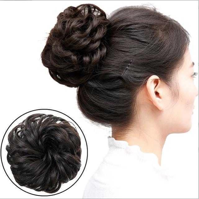 Búi tóc giả trung niên xoăn Hàn Quốc cao cấp - TGBX