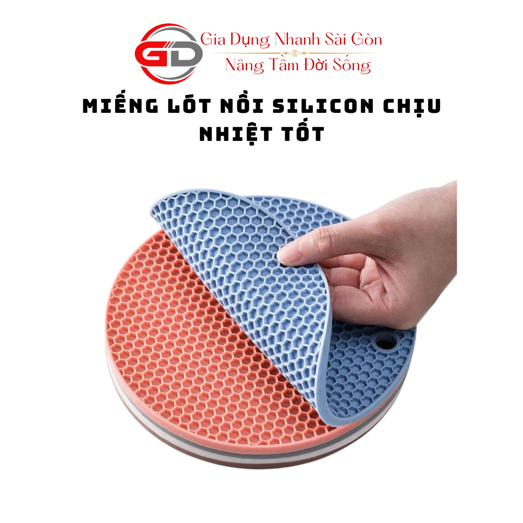 Lót Nồi Silicon Chống Nóng Chịu Nhiệt, Đế lót nồi ly cốc chén có sẵn