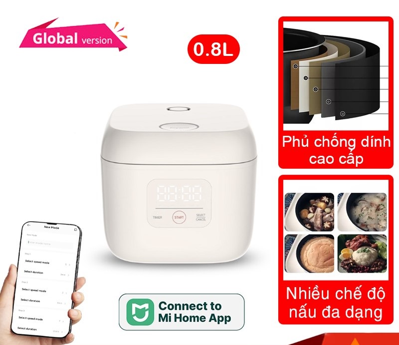 Nồi cơm điện kết nối app Mihome Xiaomi Joyami Phiên bản QUỐC TẾ Model S1/L1 - Hàng Chính Hãng