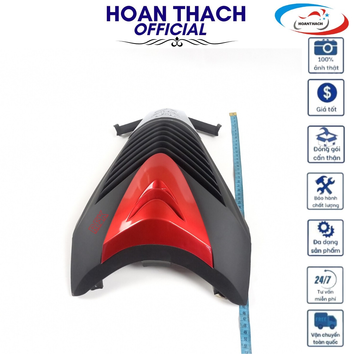 Mặt Nạ Cho Xe Máy Vision Màu Đen Nhám Đỏ HOANTHACH SP016719