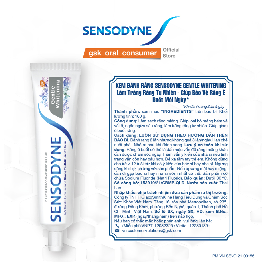 Kem đánh răng Sensodyne Gentle Whitening 160g