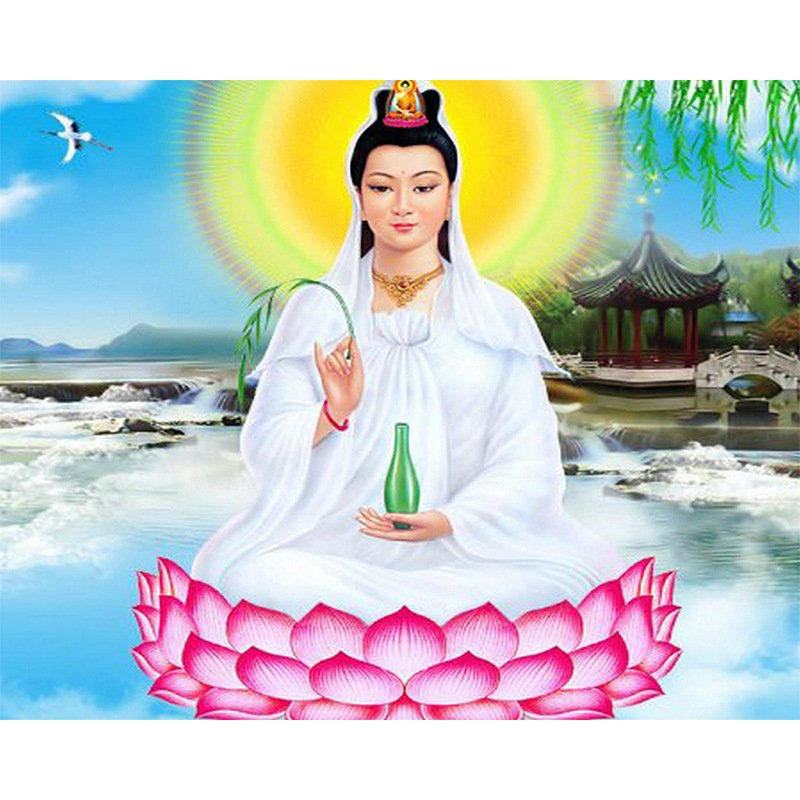 Tranh tô màu theo số 40cm x 50cm hình tôn giáo đã căng khung hàng có sẵn
