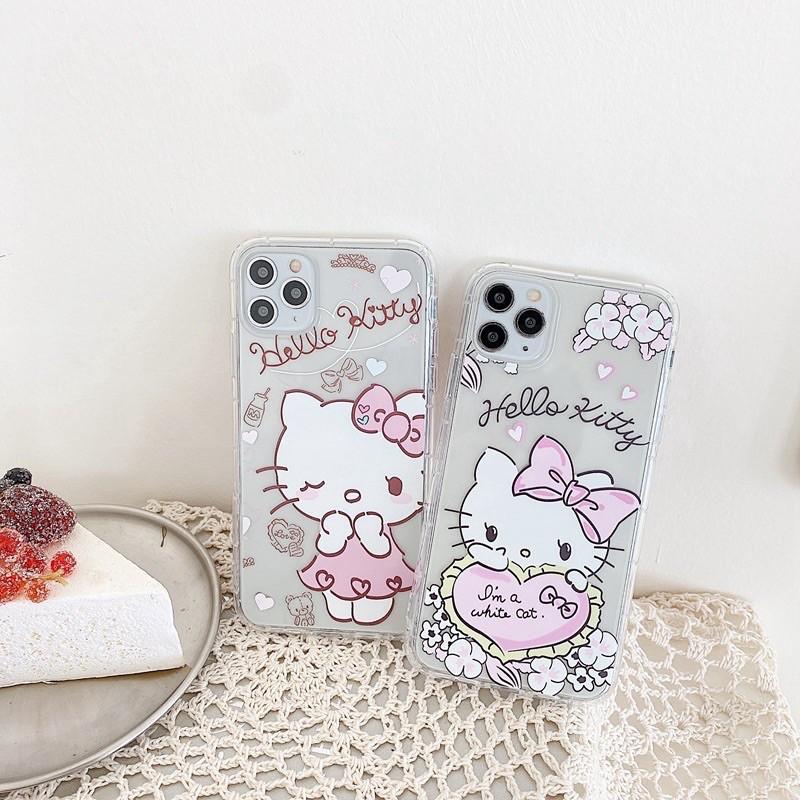 Ốp Lưng Case dành cho Iphone Dẻo Hello kitty hồng Trong Không Ngả Màu 7g/8g/7Plus/8Plus/X/Xs/Xsmax/Xr/11/11Pro/11Promax/12/12pr