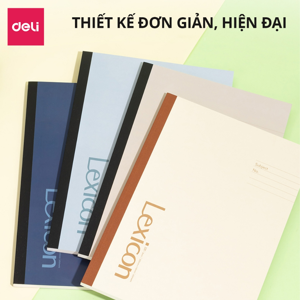Tập Vở Dán Gáy Kẻ Ngang A5 Deli - 120 Trang Giấy Chống Lóa - Sổ Tay Ghi Chép Học Sinh Takenote Nhiều Màu