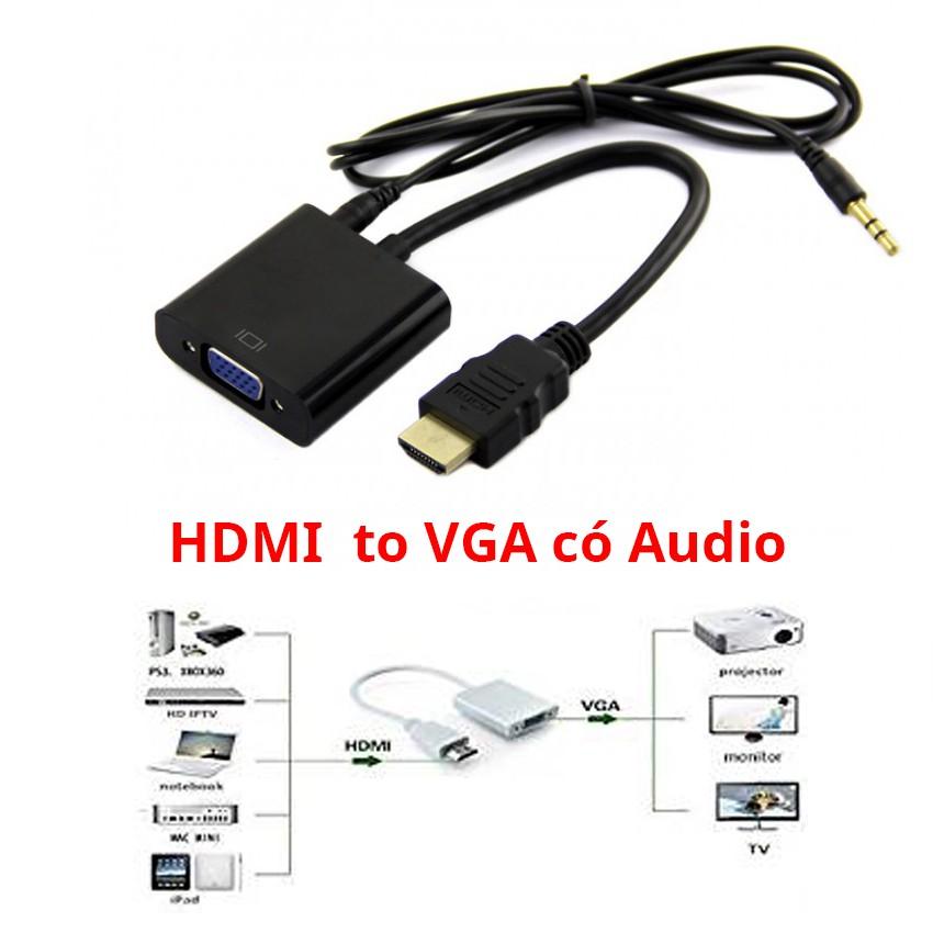 Cáp chuyển HDMI ra VGA, HDMI to VGA có âm thanh - Hồ Phạm