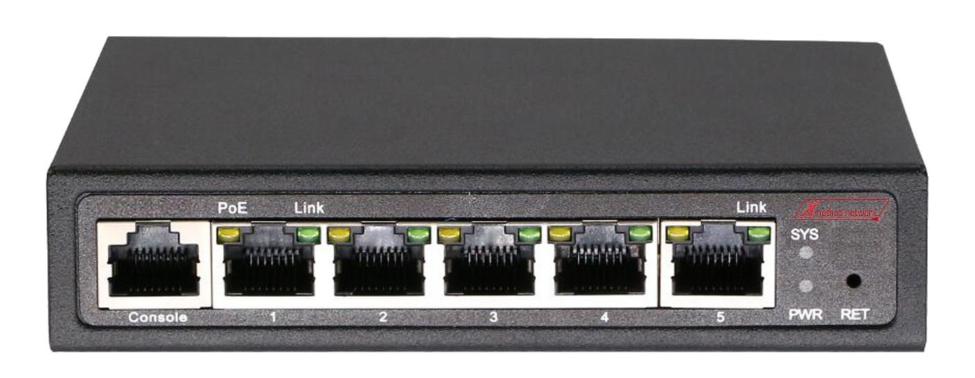 Bộ chuyển mạch 5-port managed Gigabit, 4 port PoE Switch, 60W power supply - Xmethod Network - Hàng chính hãng