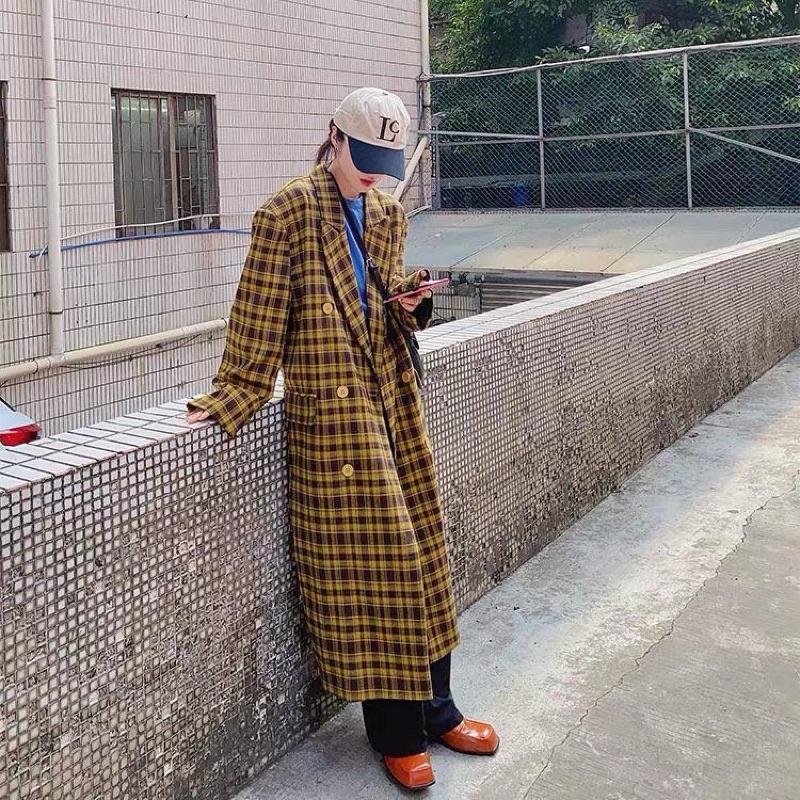 Áo trench coat kẻ caro -M4outfit