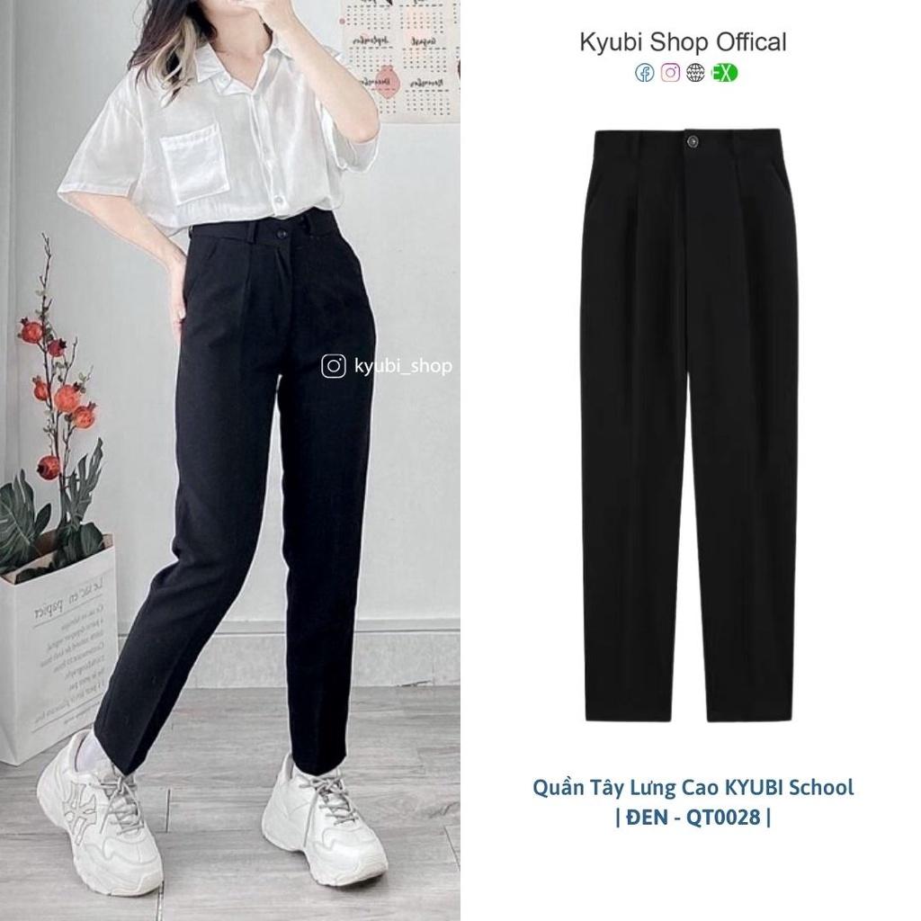 Quần tây baggy nữ Ulzzang Kyubi cạp cao học sinh công sở - Quần pant âu phục đi học đi làm KYUBI JR29
