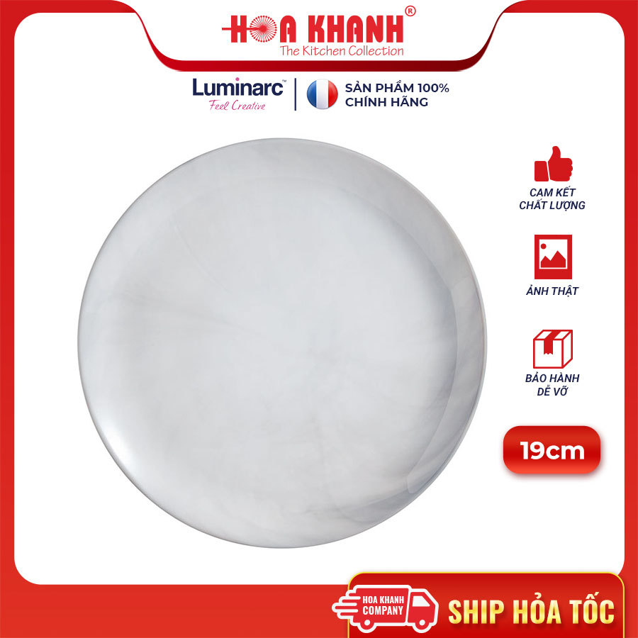 Đĩa thủy tinh Luminarc Diwali Granit Marble 19cm - P9834