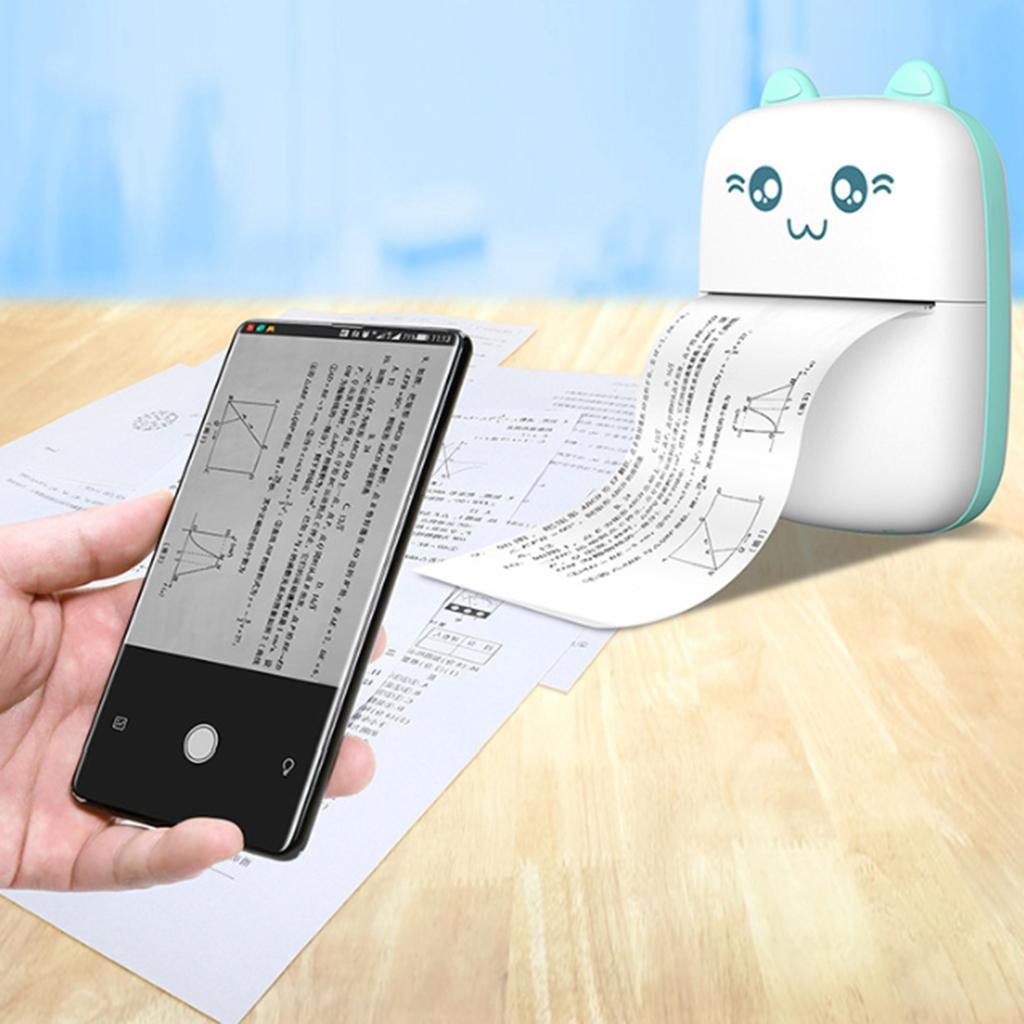 2Pcs Pocket Thermal Printer Mini Photo Printer for Picture Label 57*30mm Paper