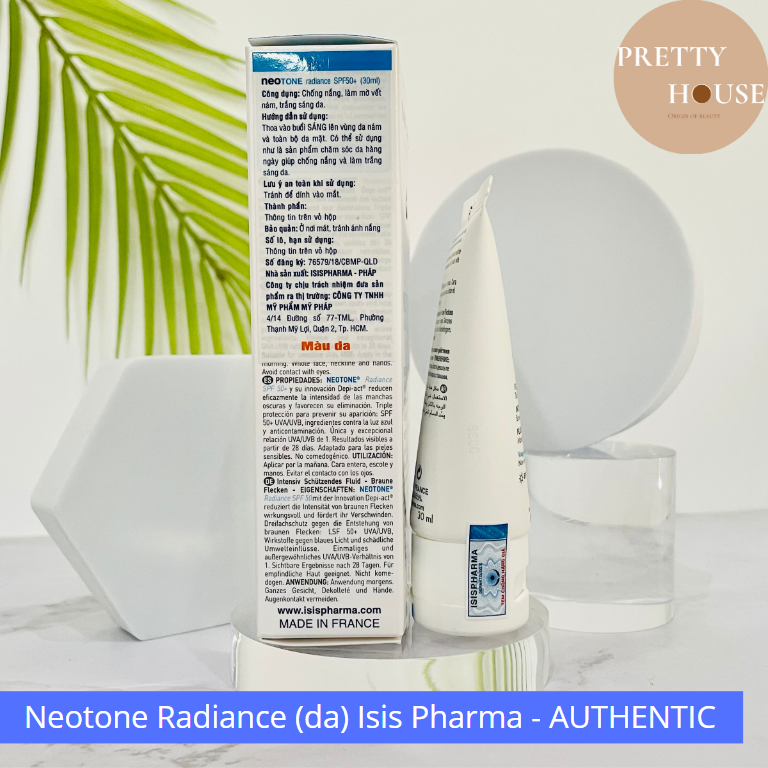 Kem dưỡng trắng chống nắng, giảm thâm nám Neotone Radiance SPF50+ Isis Pharma