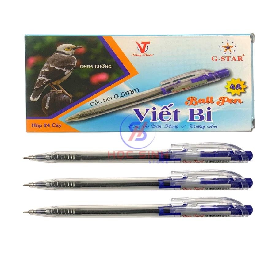 Hộp 24 Cây Bút Bi Bấm 0.5mm Mực Xanh 4A G-Star