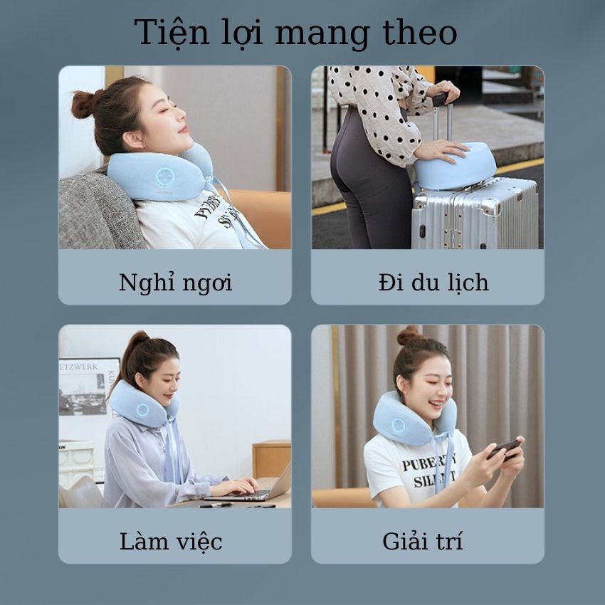 Gối Massage Chữ U Jeeback U3 Đa Năng Tích Hợp Nhiệt Hồng Ngoại Giảm Đau Cổ Vai Gáy Cho Dân Văn Phòng, Du Lịch