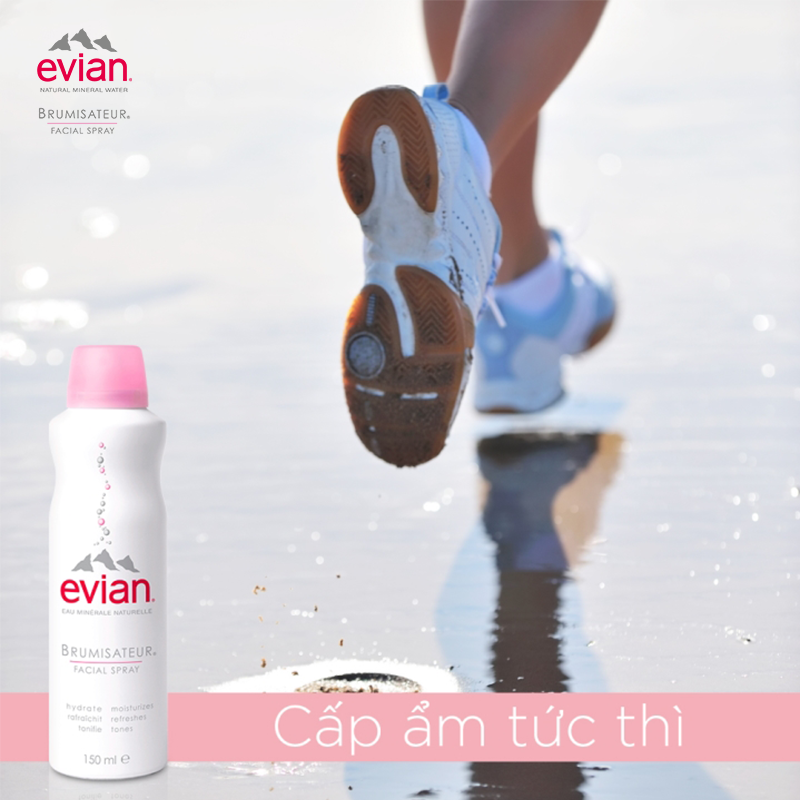 Combo 2 Xịt khoáng Evian Cấp Ẩm Và Làm Dịu Da Spray Brumisateur Natural Mineral Water 150ml