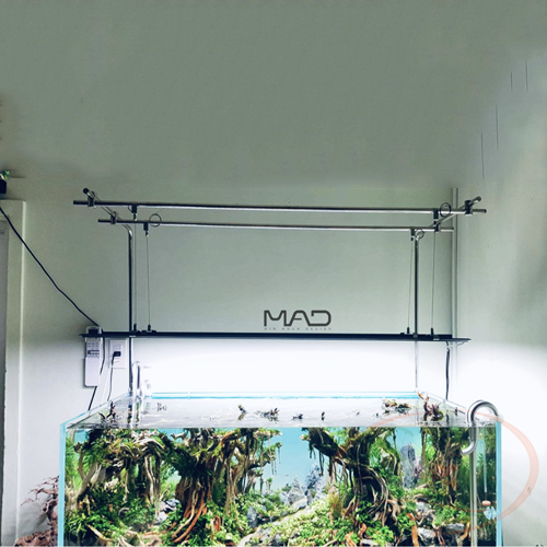 Giá Treo Đèn Đôi Inox MAD 60cm, 90cm, 120cm Bộ Chân Treo Bắt Sau Tủ Hồ