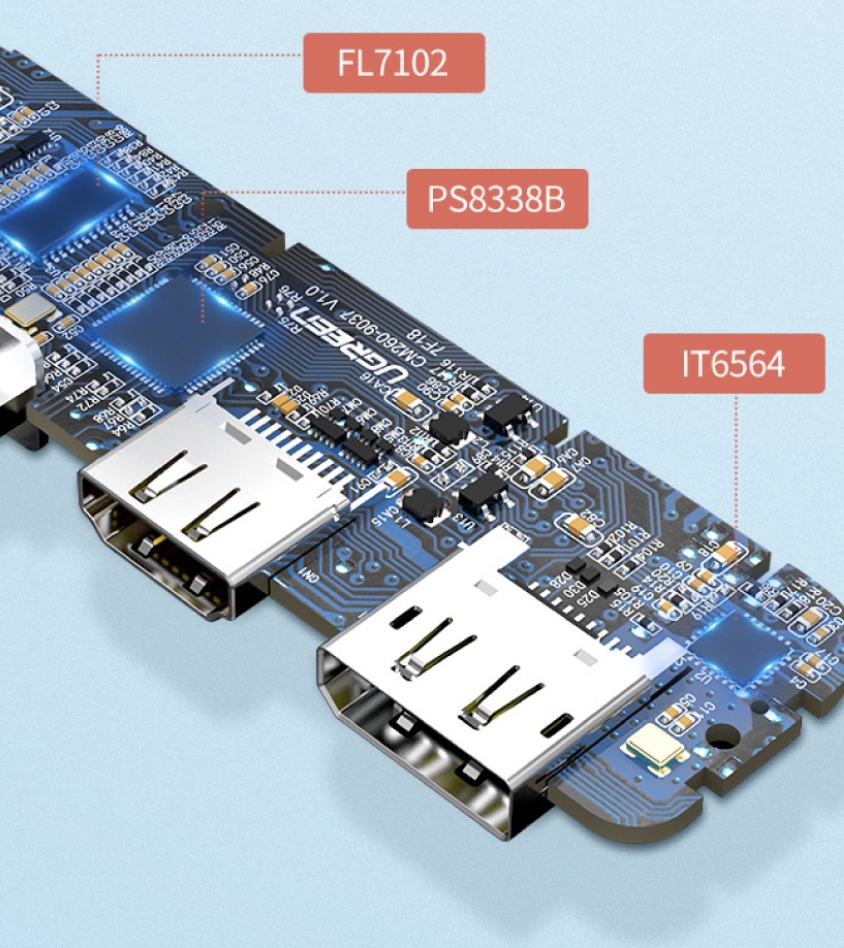 Thiết bị Hub chuyển đổi USB Type-C sang DP/HDMI/VGA 3 in 1 UGREEN 60568 - Hàng nhập khẩu chính hãng