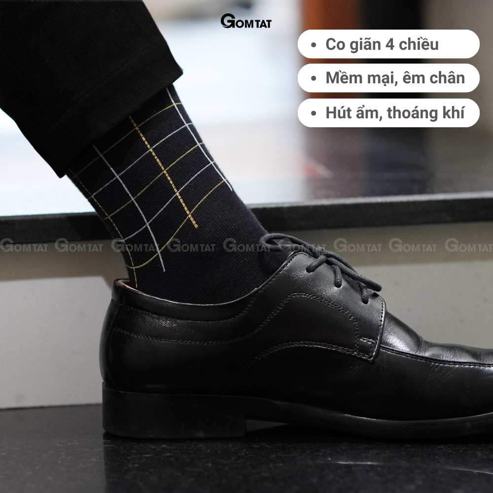 Hộp 5 đôi tất đi giày tây nam cổ cao mẫu MIX02, vớ nam công sở cao cấp, chất liệu cotton hút ẩm, thoáng khí - GOM-MIX02-CB5