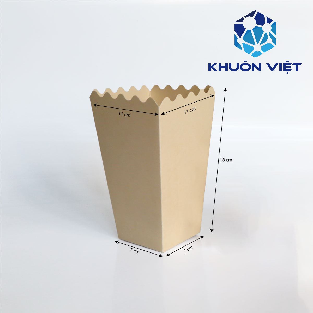 Hộp giấy đựng bắp rang - Gói 50 hộp giấy trơn