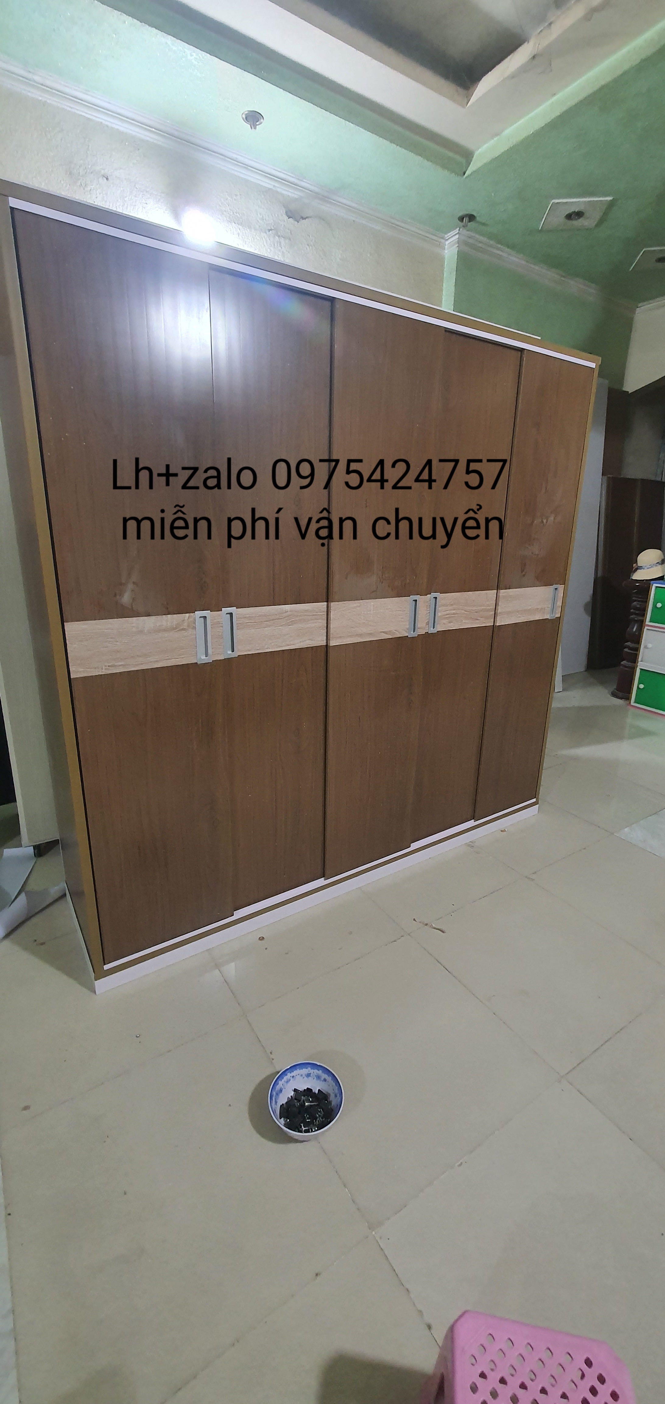 Tủ nhựa đài loan 5 cánh cửa lùa