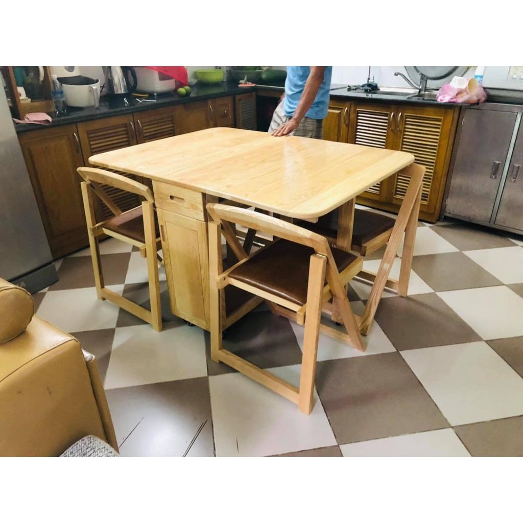 Bàn Ăn Thông Minh Gấp Gọn Gỗ Sồi Tự Nhiên