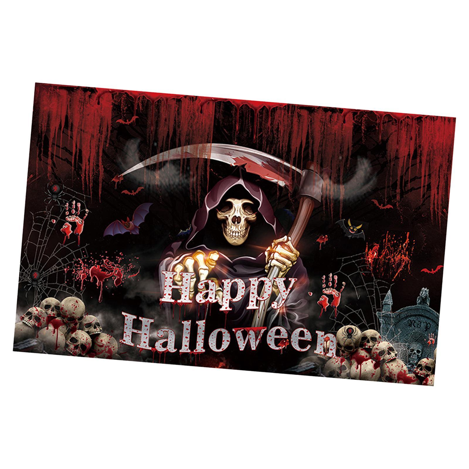 Halloween Party Backdrop Portable Halloween Banner for Festival Kitchen Wall