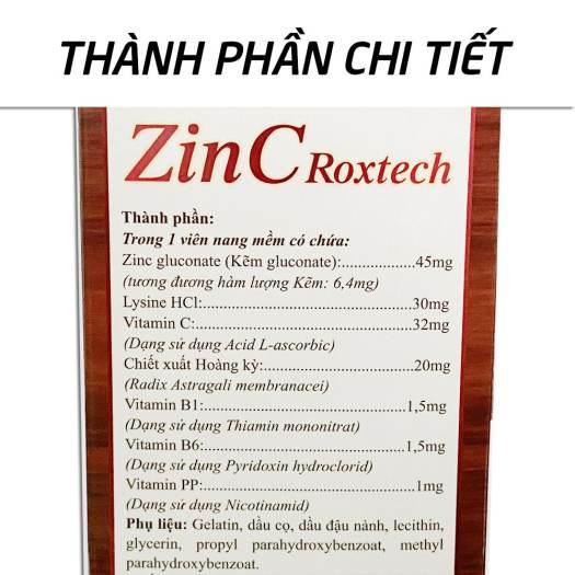 Viên kẽm zinc gluconate, vitamin tăng cường sức đề kháng - Hộp 100 viên - ZinC Roxtech - Rostex- Tủ Thuốc Bảo Châu