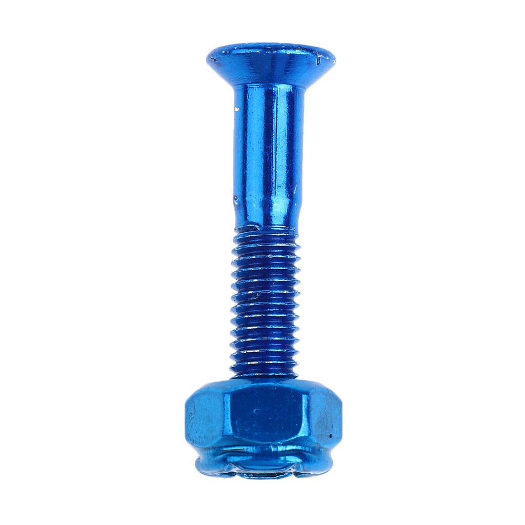16PCS 1'' FLAT HEAD REPLACEMENT SKATEBOARD TRUCK HARDWARE LONGBOARD SCREWS BOLTS