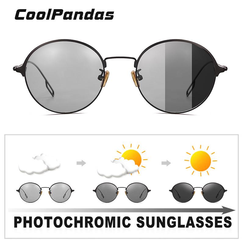Đầm Nữ Tròn Kính Mát Nam Phân Cực Polarized Kính Chống Nắng Photochromic Nữ Màu Hồng Xanh Dương Ống Kính Kính Oculos De Sol
