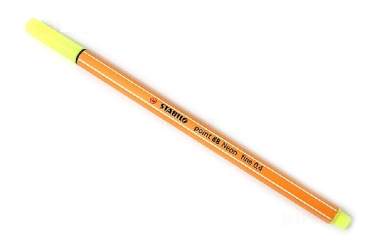 Bút lông kim Stabilo Point 88 - 0.4mm  - Vàng dạ quang (Neon Yellow) (88/024)