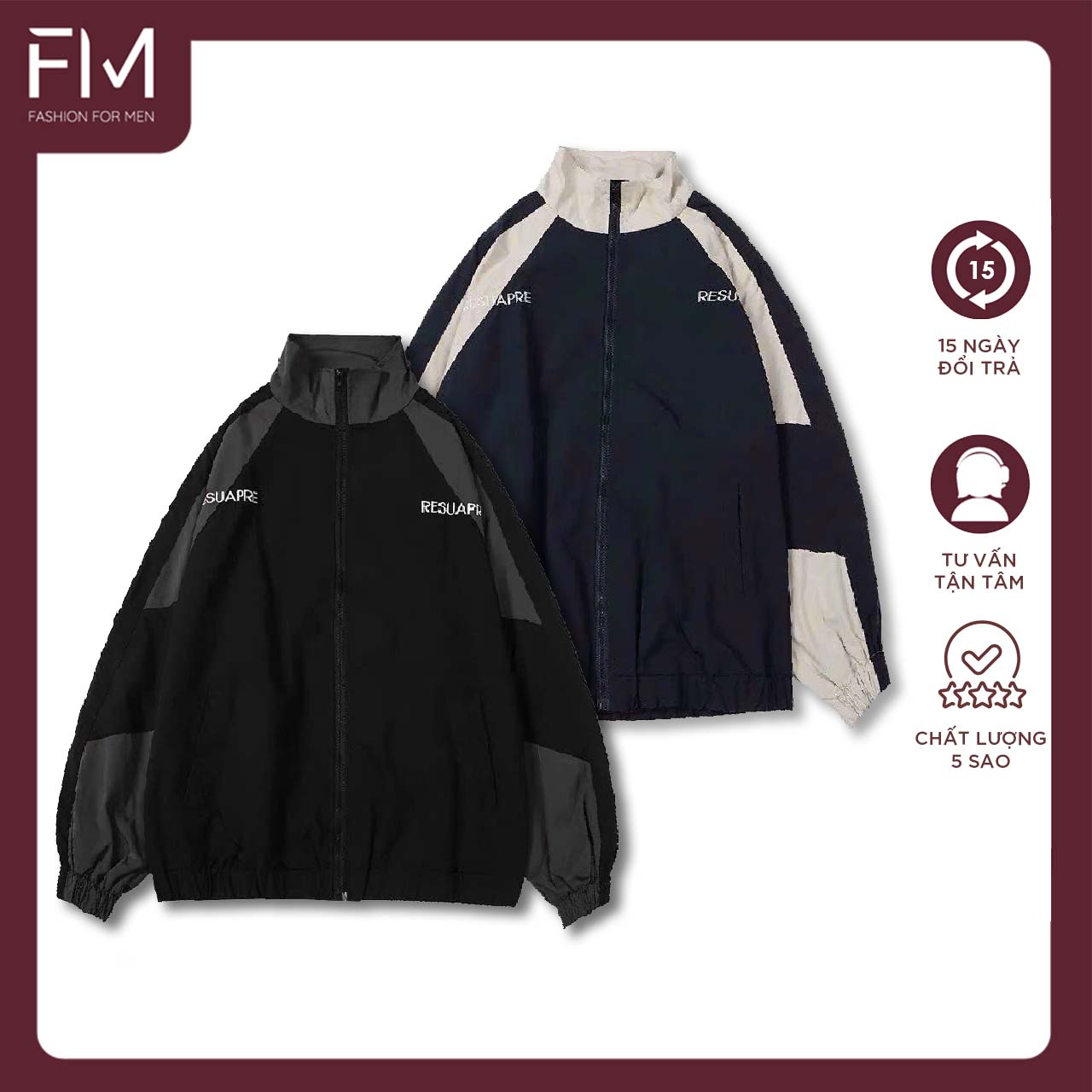 Áo khoác dù nam thời trang 2 lớp phối màu trẻ trung năng động- FORMEN SHOP- FMKS001
