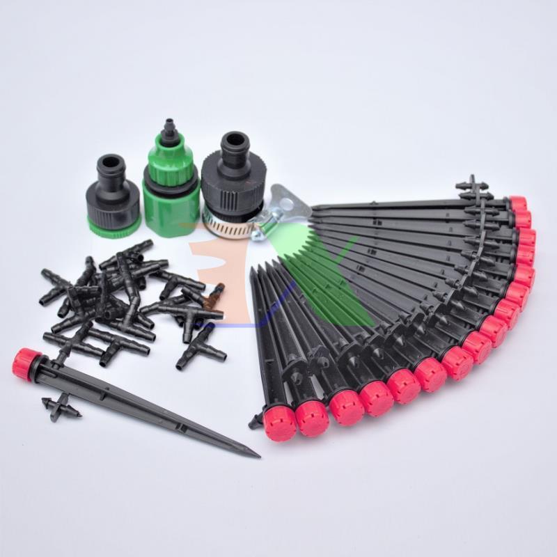 Bộ Kit 16 Que cắm 8 tia đầy đủ + Van nước hẹn giờ FUJIN TX-DIY-075, Béc tưới hoa cây cảnh tự lắp DIY