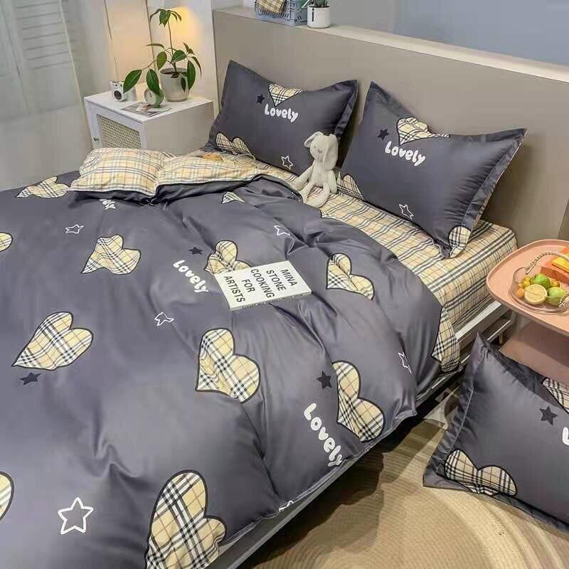 Bộ Chăn Ga Cotton Poly tim