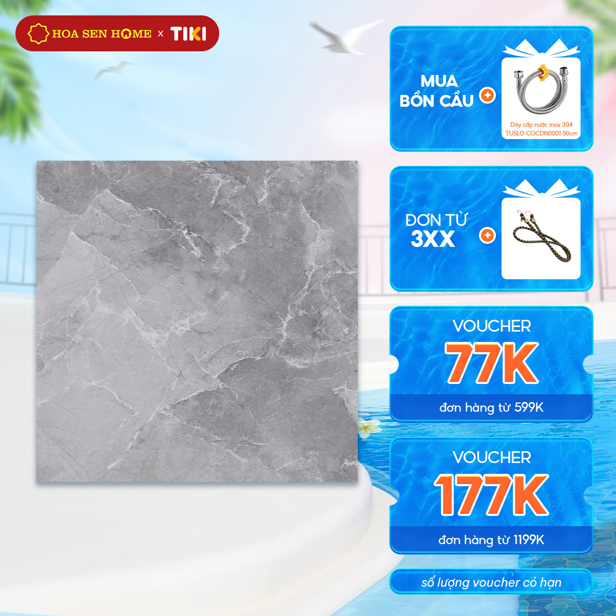 Gạch men lát nền LUSTRA INDAL1001000013 loại gạch granite vân đá tự nhiên độ dày 9.4mm, gạch 1 face, kích thước 1000mmx1000mm, thùng 2 viên - Hàng chính hãng