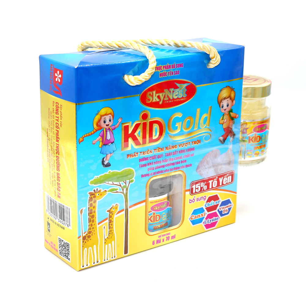 Combo 6 + TẶNG 1 Lọ cùng loại (7 lọ x 70ml Nước yến sào SkyNest Kid Gold 15% Tổ Yến cho trẻ nhỏ